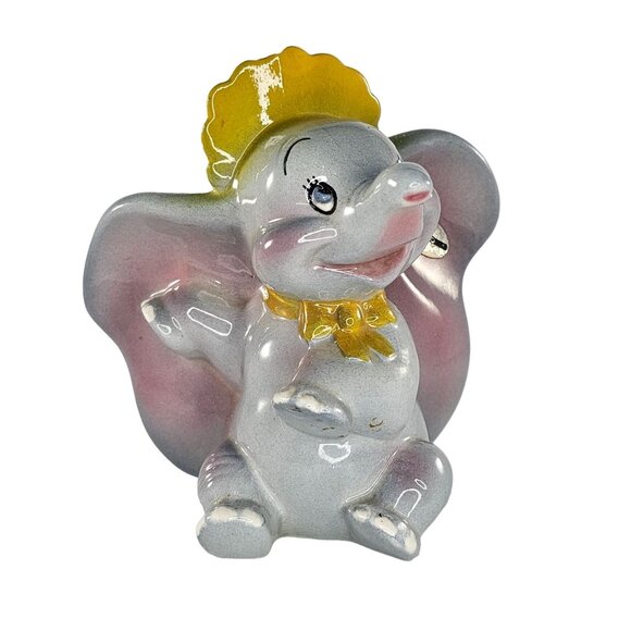 Evan K Shaw American Pottery Disney Dumbo Bonnet Figurine Elephant 5.5" *Chipped - Picture 1 of 9